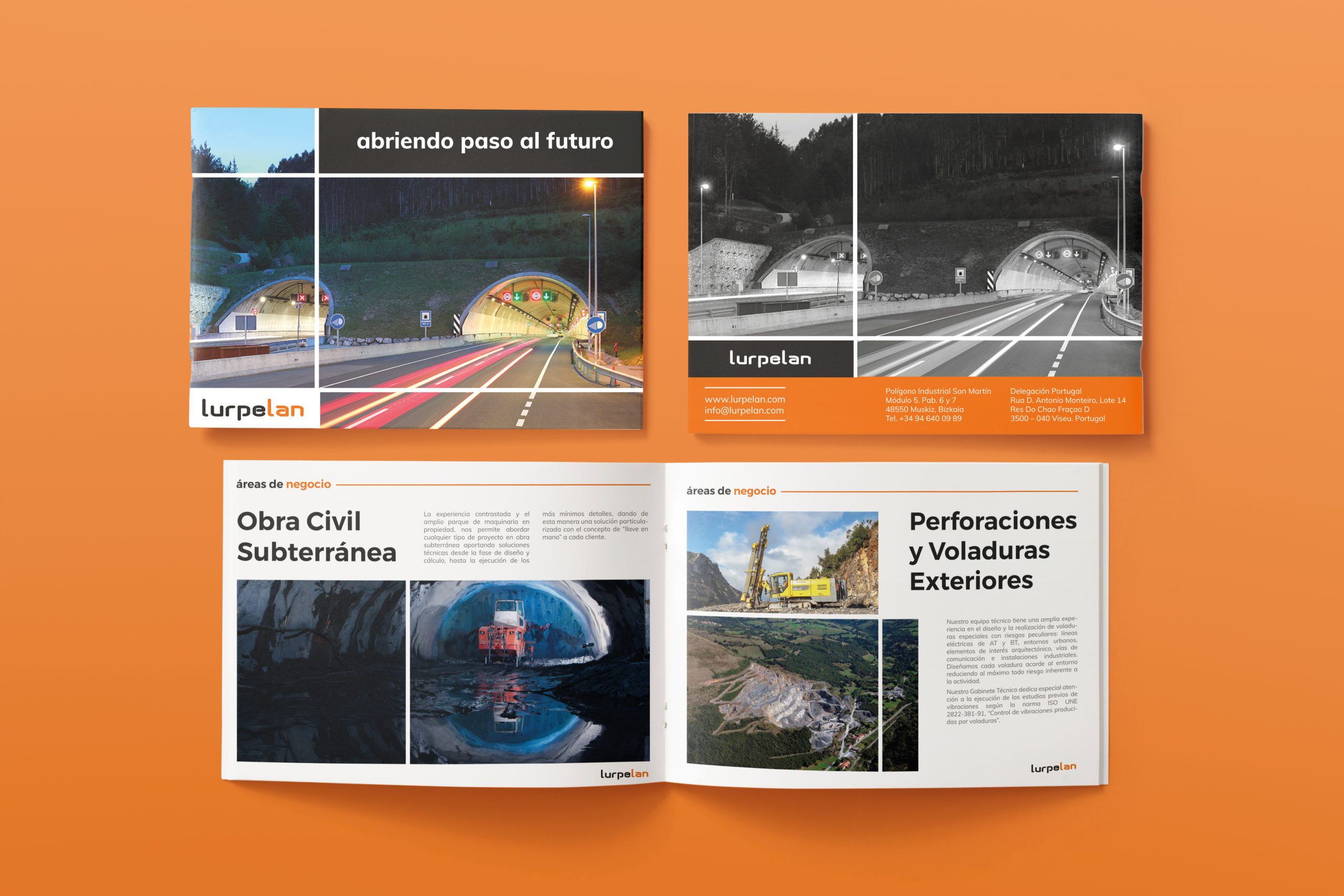 Opened and closed landscape magazine mock-up Lurpelan catalogo motiva comunicacion scaled 1
